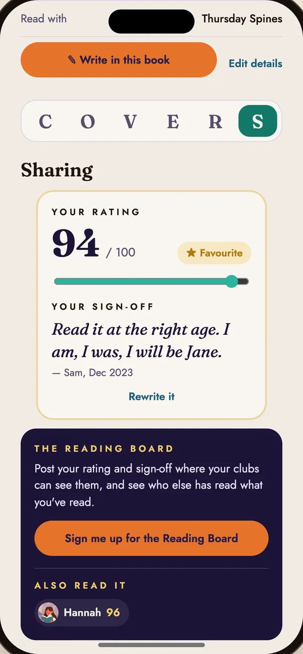 Jane Eyre scored 94 out of 100 with the sign-off: Read it at the right age. I am, I was, I will be Jane.